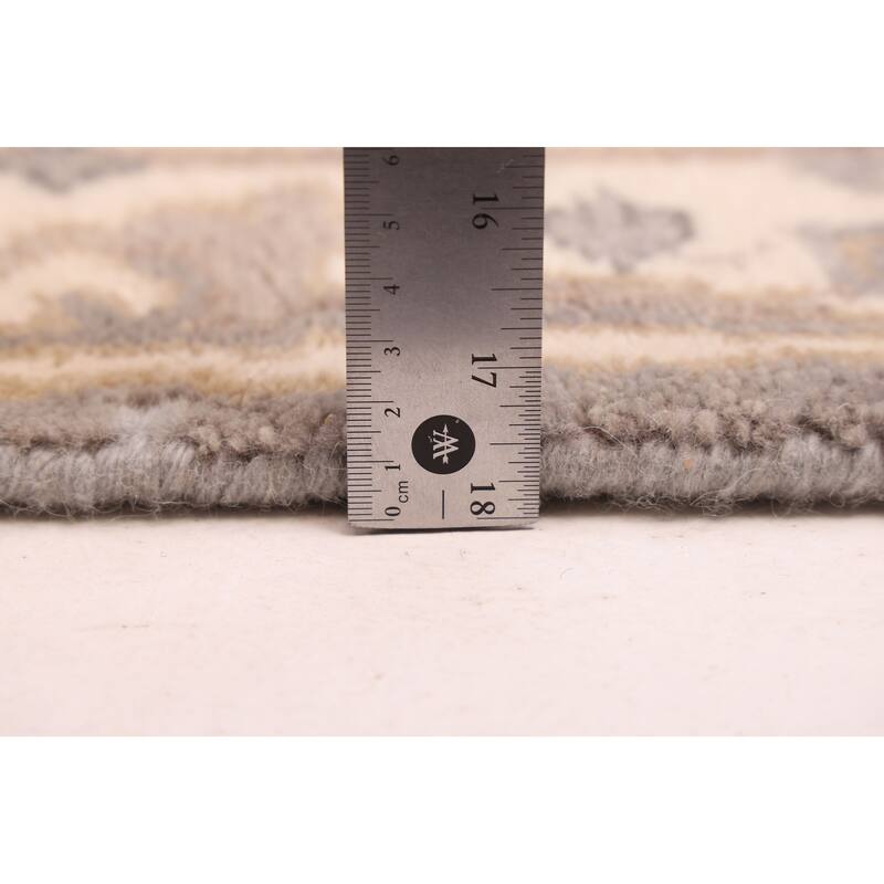 ECARPETGALLERY Hand-knotted Royal Oushak Grey Wool Rug - 2'6 x 9'9