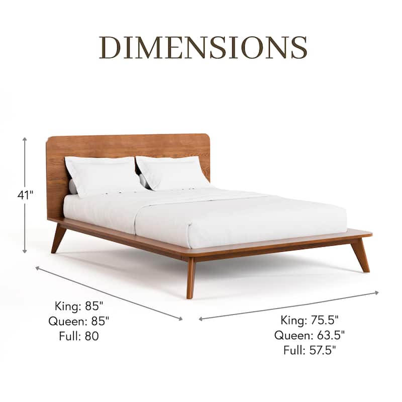 Furniture of America Beau Midcentury 2-Piece Low Profile Platform Bed and Nightstand Set