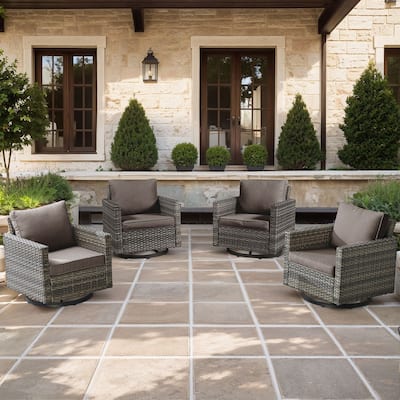Pocassy Patio Swivel Chair with Soft Cushion