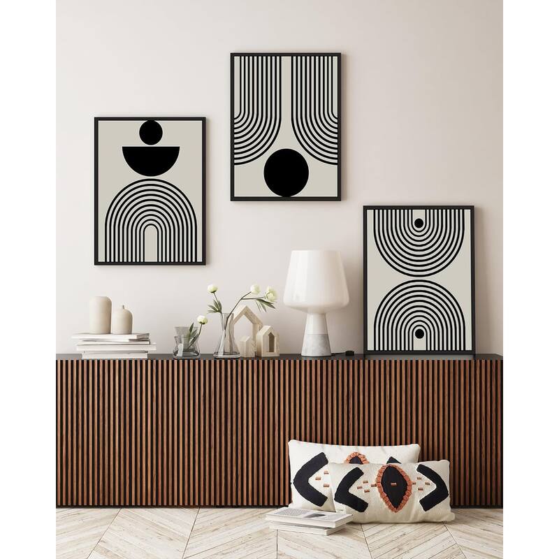Black Abstract Wall Art Geometry Minimalist