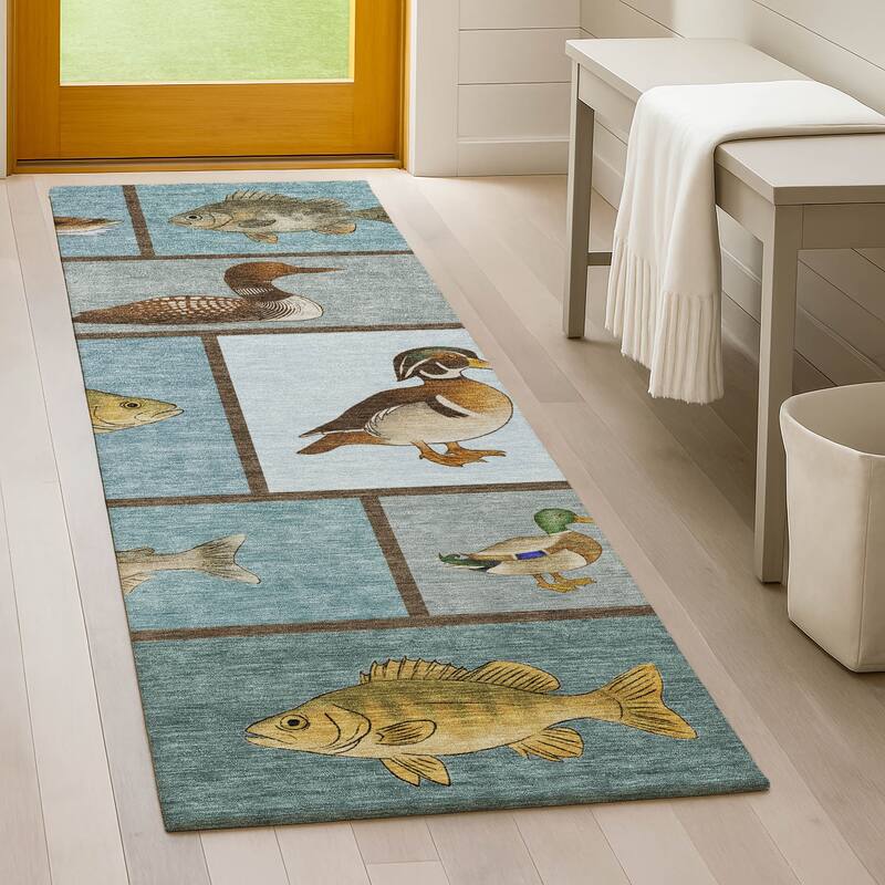 Machine Washable Indoor/ Outdoor Cabin Lodge Chantille Rug