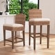 preview thumbnail 1 of 9, Duvall Grey Washed Rattan Cushioned Stool by East at Main