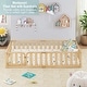 preview thumbnail 6 of 12, COSTARS Toddler Floor Bed with Rails for Kids, Montessori Wooden Twin Bed Frame with Door, Low to Ground
