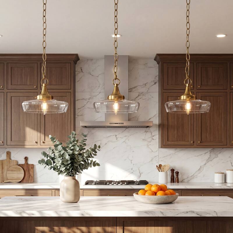 68.8-Inch Modern Glass Pendant Light with Adjustable Chain