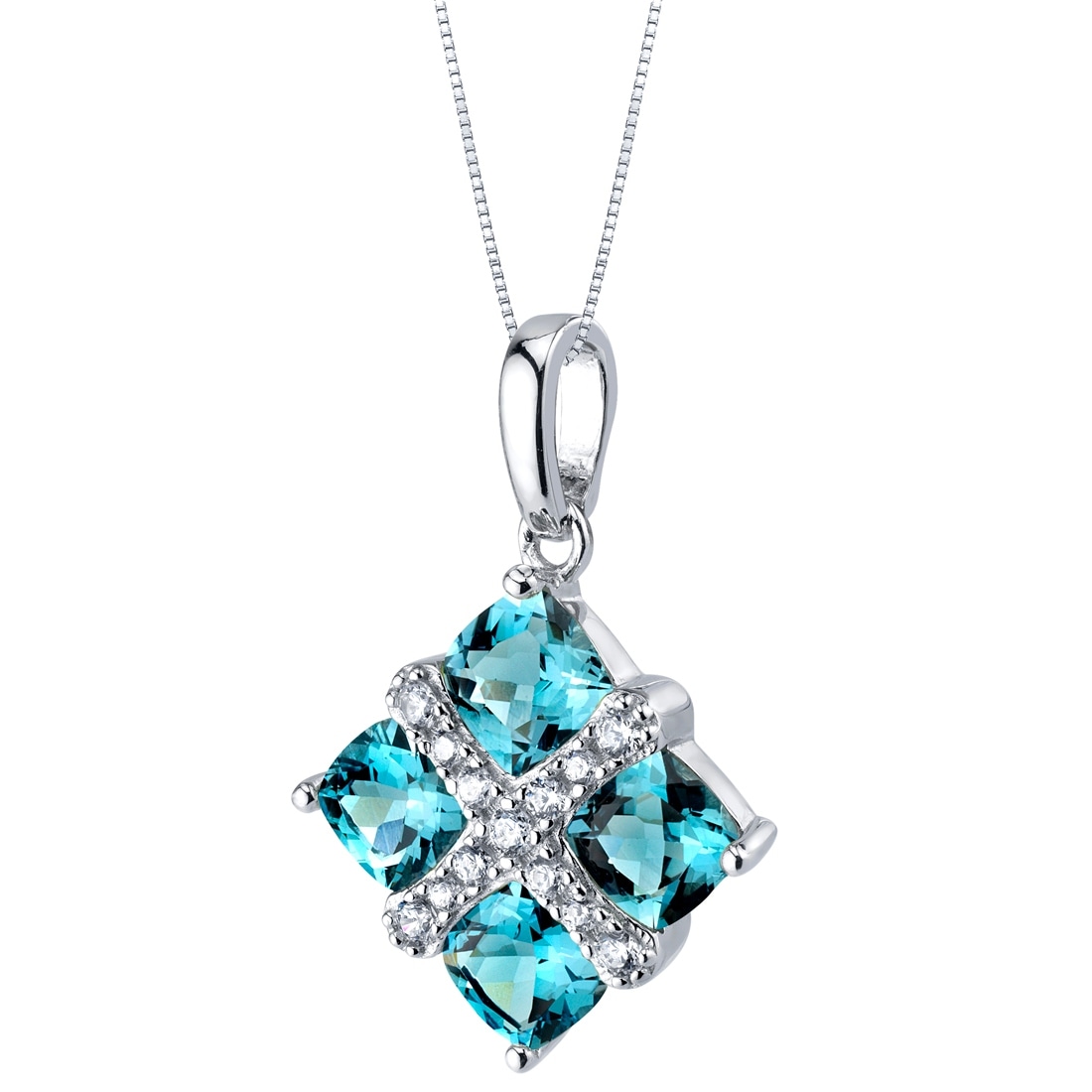 Oravo 2.5 ct London Blue Topaz Pendant in Sterling Silver