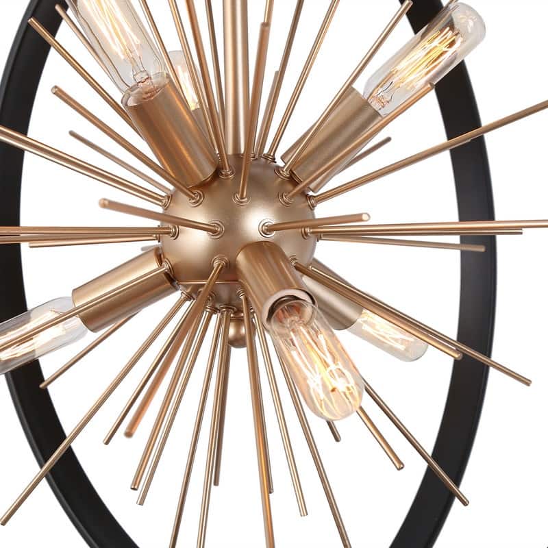 Modern 6-Light Globe Sputnik Chandelier Tinka Farmhouse Lantern Kitchen Pendant Lights for Foyer - D18"x H20.5"