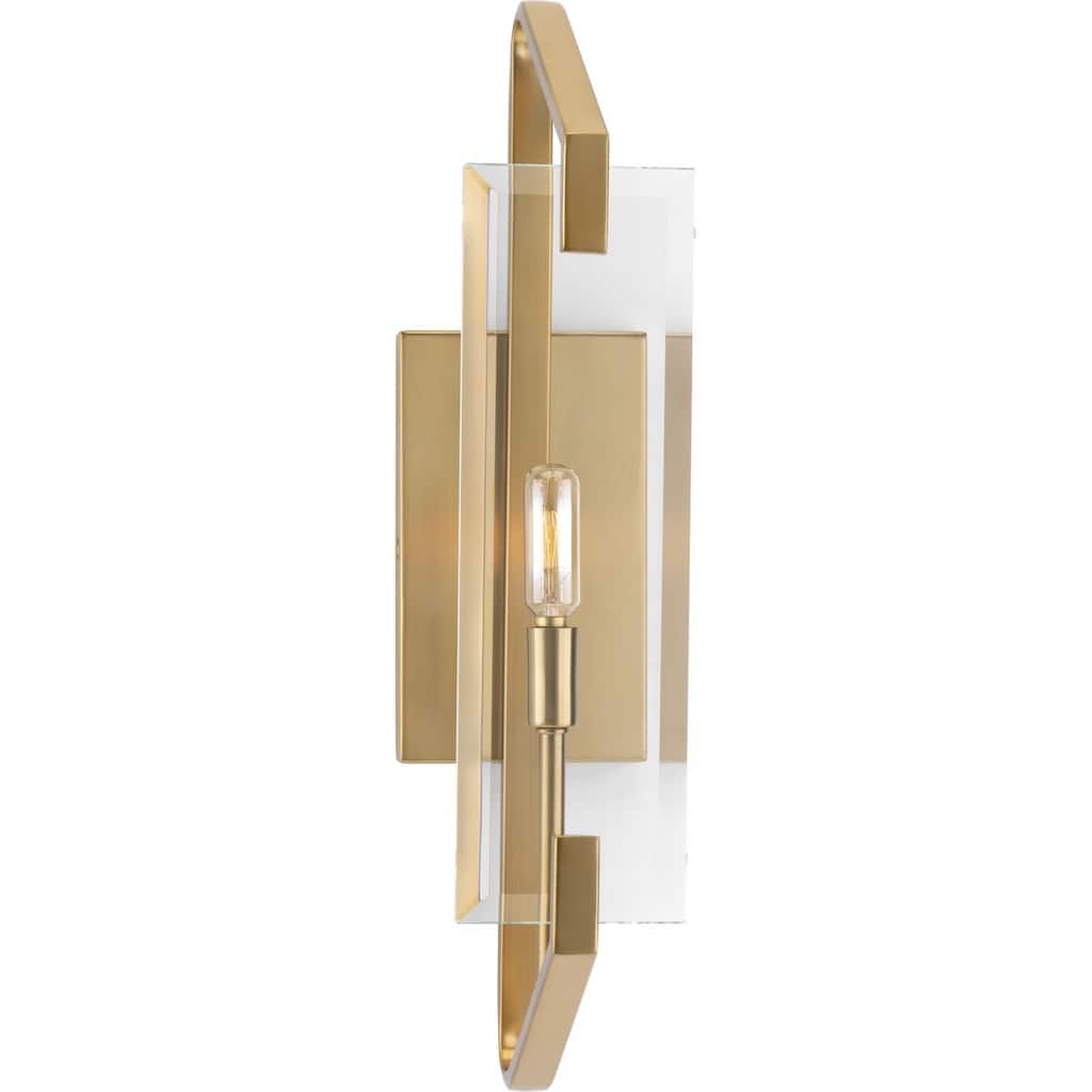 Cahill Collection 1-Light Brushed Bronze Clear Glass Luxe Bath Vanity Light