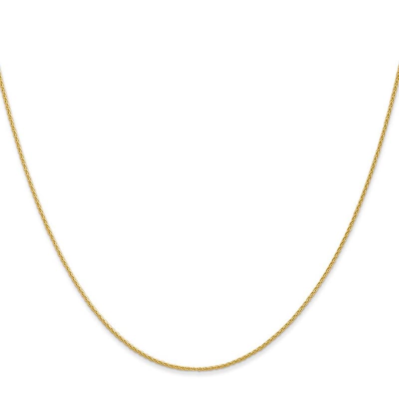 Curata 14k Yellow Gold Solid 1.0mm Round Wheat Chain Necklace Options: 16 18 20 22 24 30