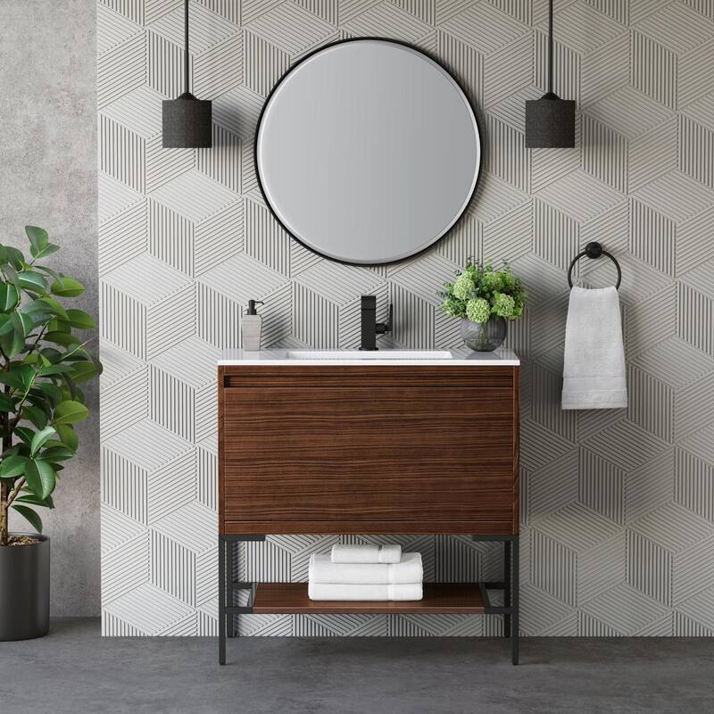 James Martin Vanities 805-V35.4-MB-GW Mantova 36" Single Basin Poplar