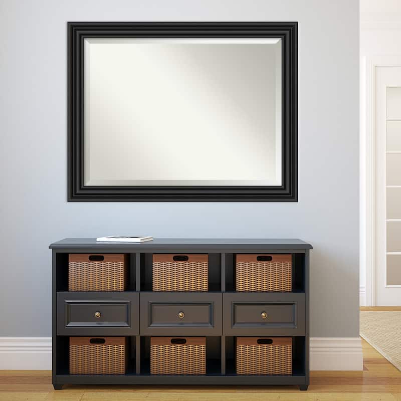 Beveled Bathroom Wall Mirror - Colonial Black Frame
