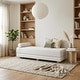 preview thumbnail 16 of 105, Jaxx Alon Daybed - Fold-Out Sleeper Chaise with Premium Memory Foam Queen-Size Mattress - Made in the USA Boucle White