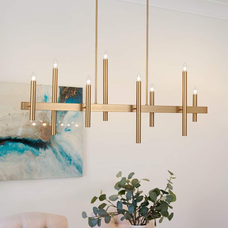 8-Light Modern Linear Candlestick Chandelier Kitchen Island Pendant Lighting