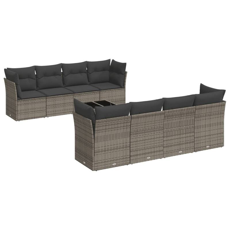 vidaXL Garden Sofa Set Grey, Dark Grey - 21.7 x 21.7 x 14.6