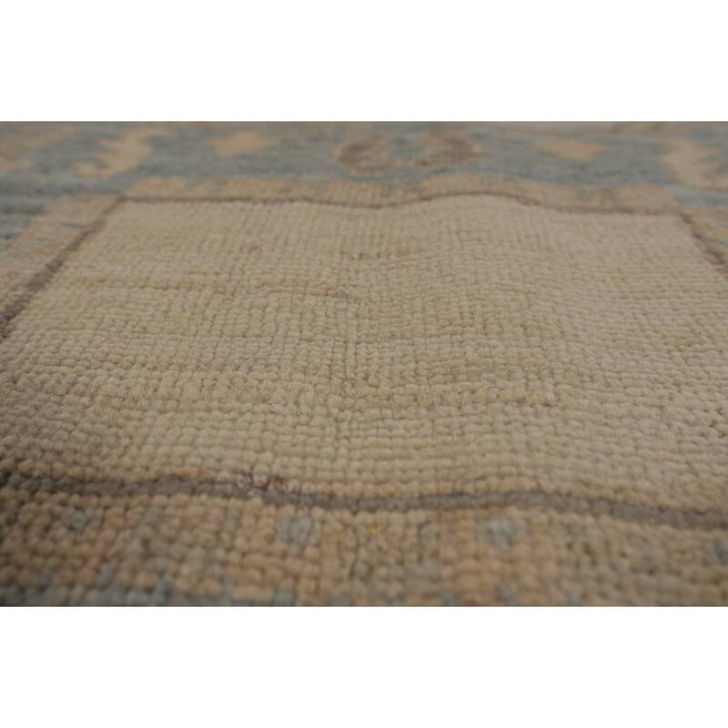 Vegetable Dye Grey Oushak Turkish Area Rug Hand-Knotted Wool Carpet - 6'0"x 8'9"