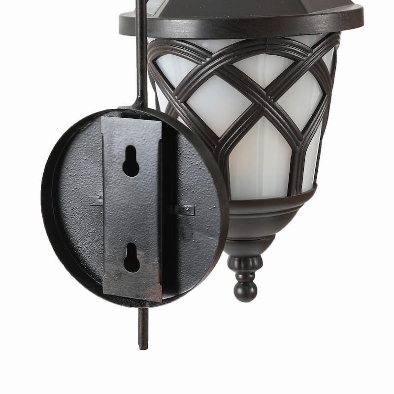 Solar Powered LED Outdoor Wall Light Sconces (Set of 2)