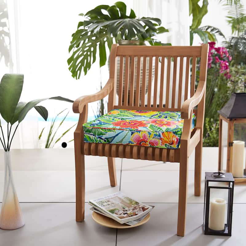 Sorra Home Pensacola Multi Outdoor/Indoor Corded Chair Cushion 12in x 18in x 3in - 19in x 19in x 3in