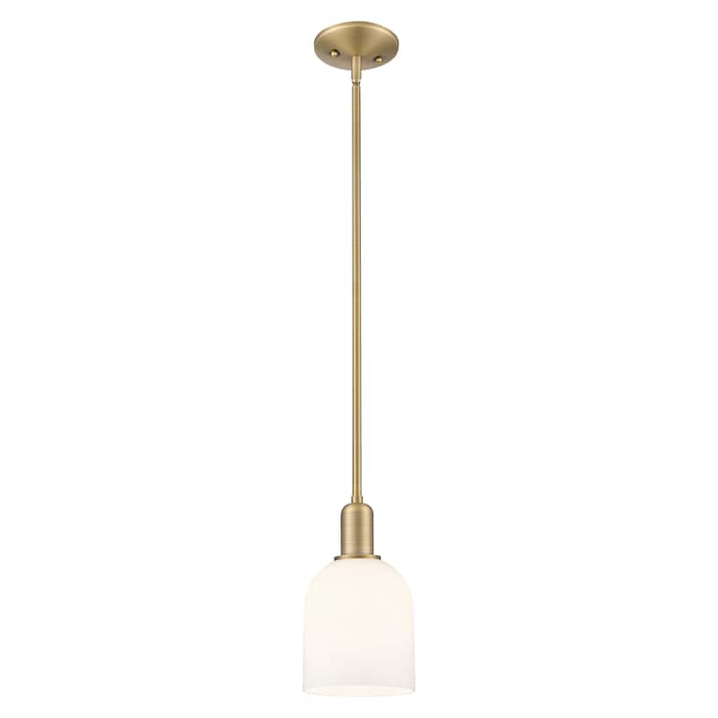 Innovations Lighting Endless Possibilities Arcadia - Bella - 1 Light 6" Stem Hung Mini Pendant - Brushed Brass/White