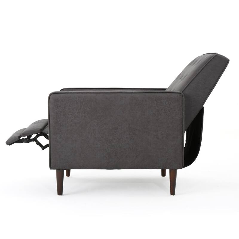 Mid-Century Modern Recliner, UpholAstered Recliner With Beech Wood Legs