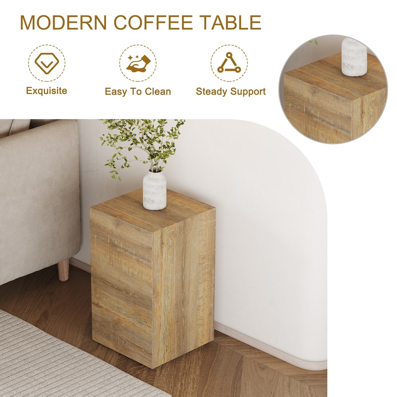 Modern MDF Coffee Table, Light Wood Color Texture Patterns, Stylish Design, 12*12*19.6