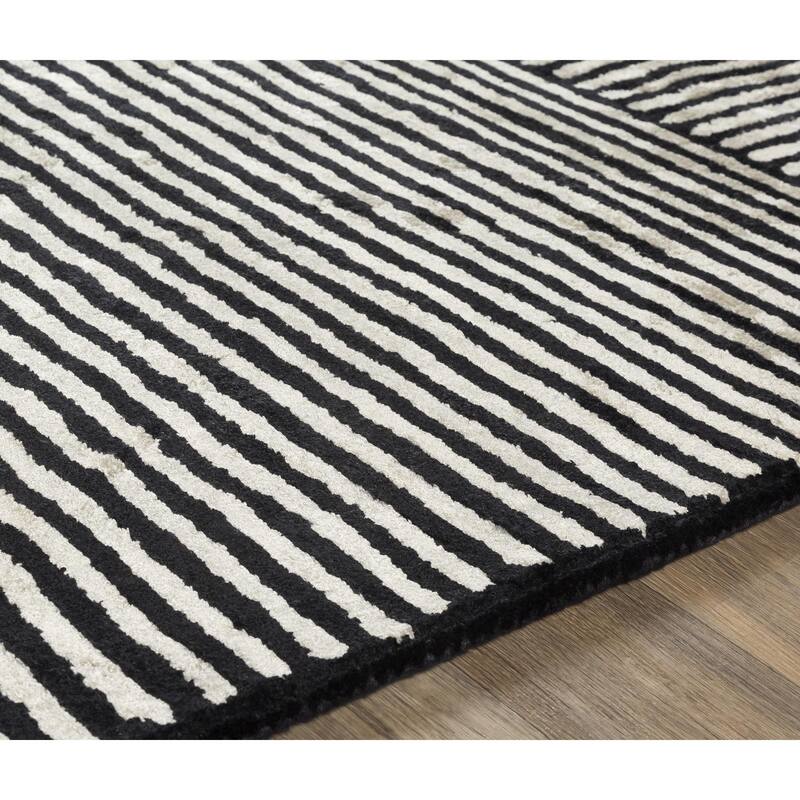 Livabliss Quartz Minimalist Stripe Hand Tufted Area Rug
