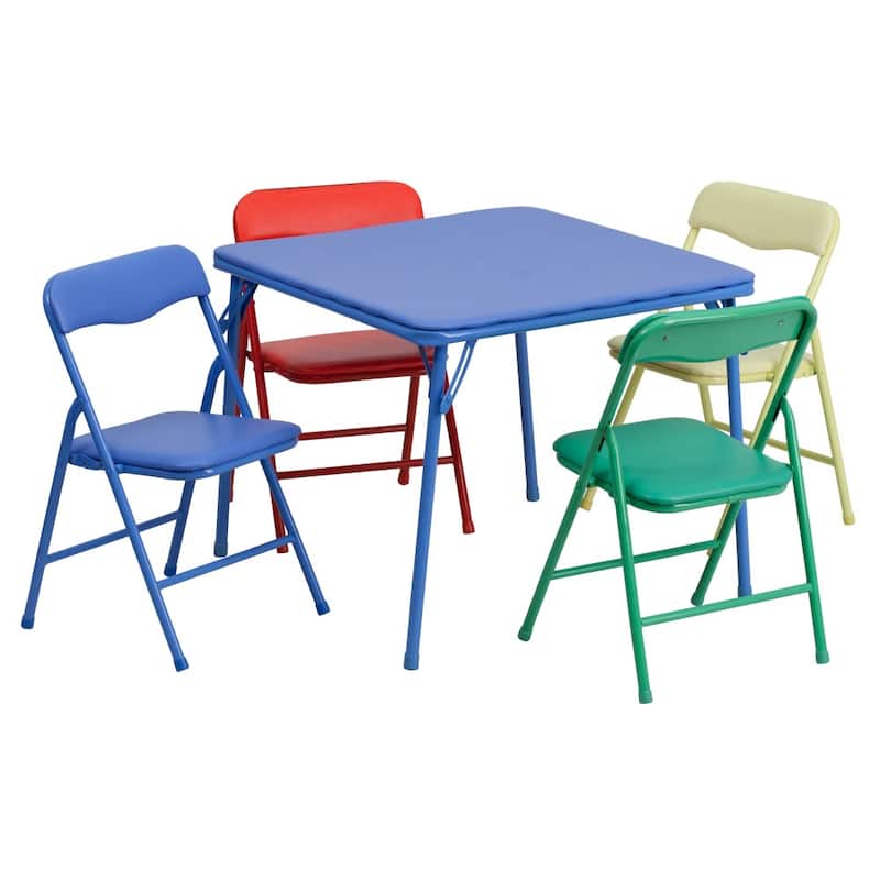 Kids 5-Piece Classroom Folding Table and Chairs Set