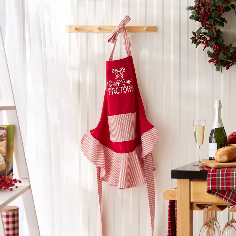 Design Imports Christmas Plaid Chef Kitchen Apron