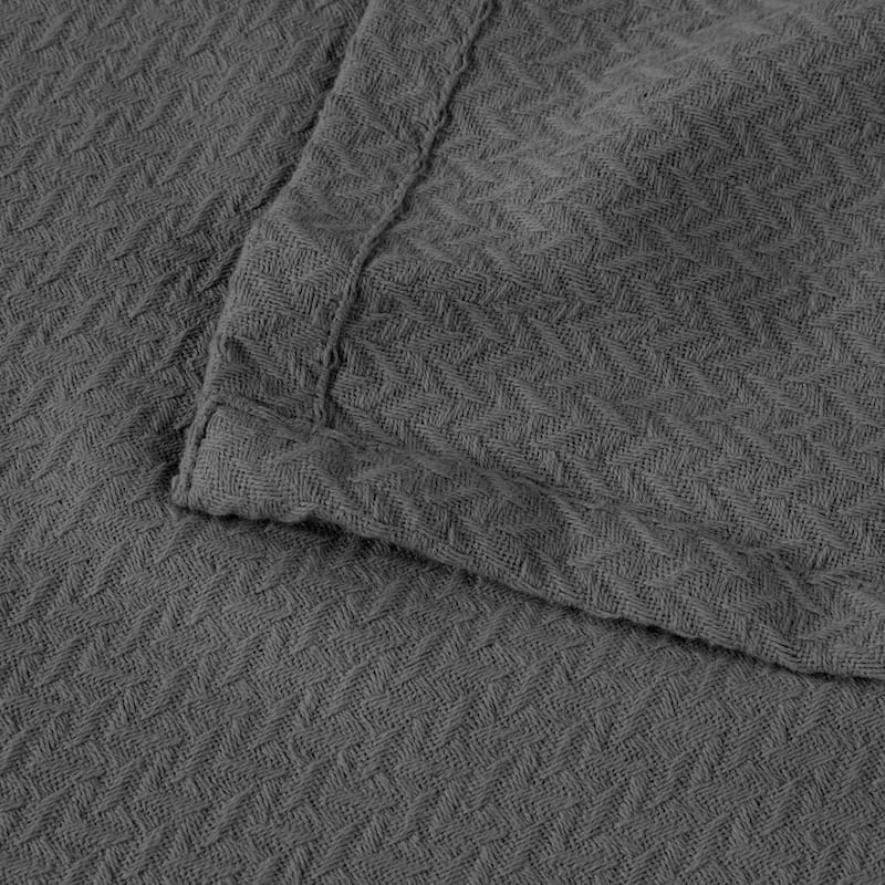 Superior Nobel Cotton Textured Chevron Lightweight Woven Blanket