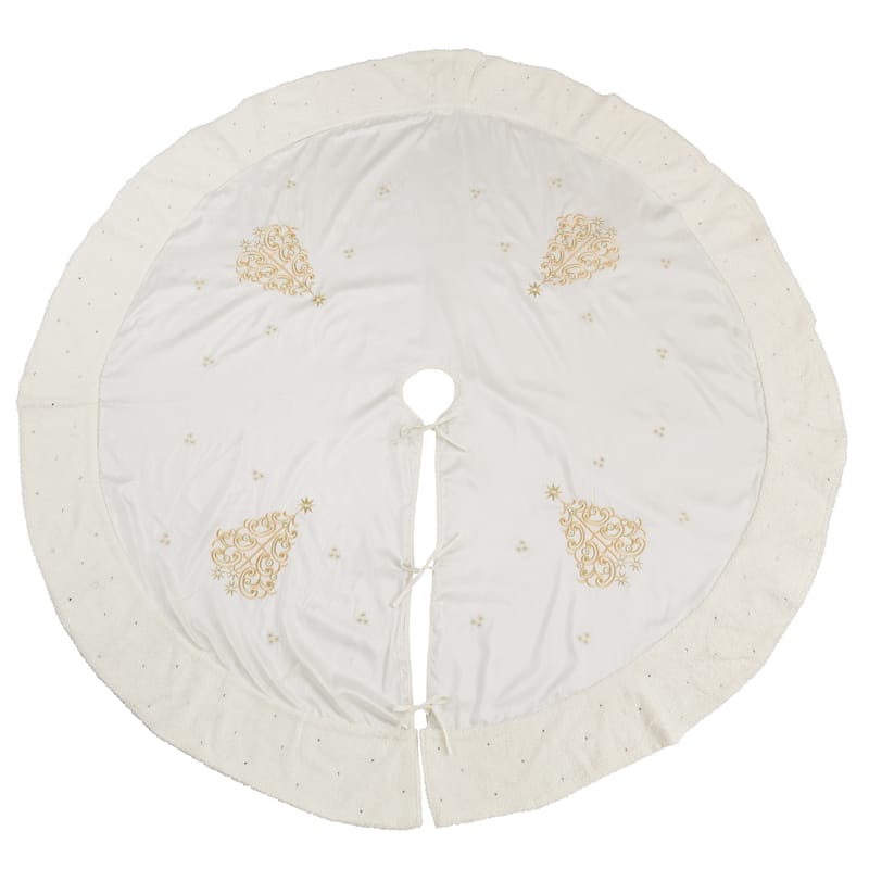 Holly Jolly Embroidered Tree Skirt - 72"