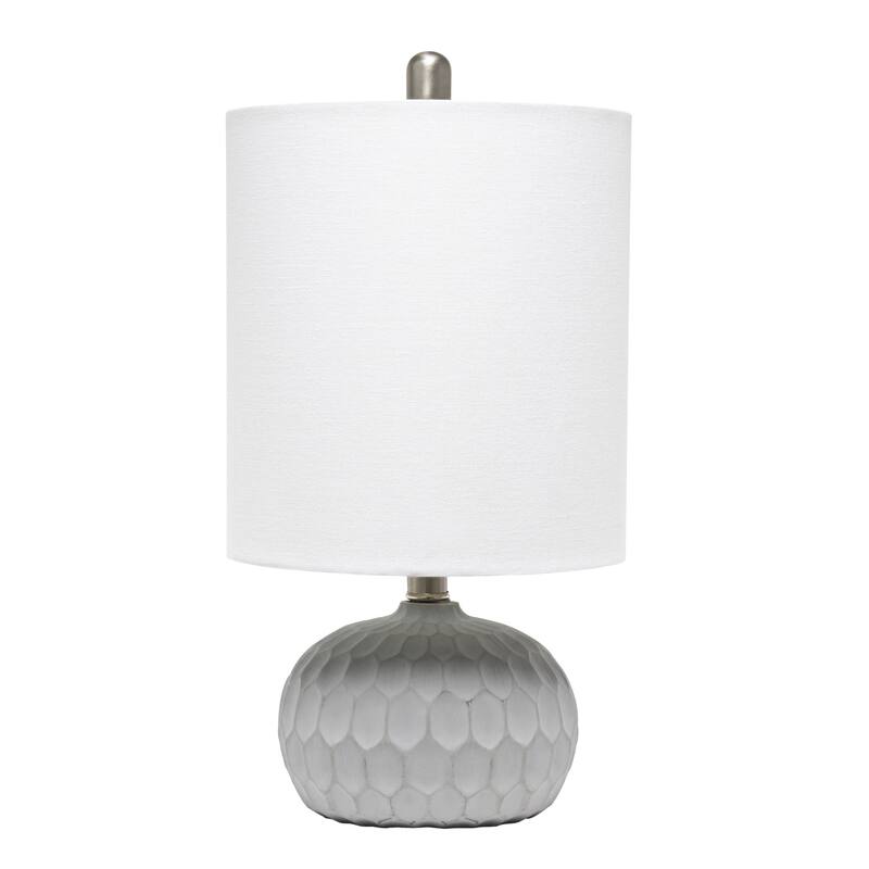 18.5 in. Gray Finish Table Lamp with White Shade, Sturdy Table Lamp for Living Rooms and Bedrooms
