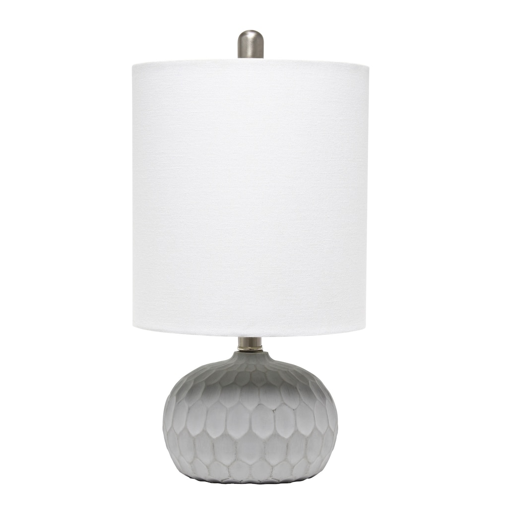 18.5 in. Gray Finish Table Lamp with White Shade, Sturdy Table Lamp for Living Rooms and Bedrooms
