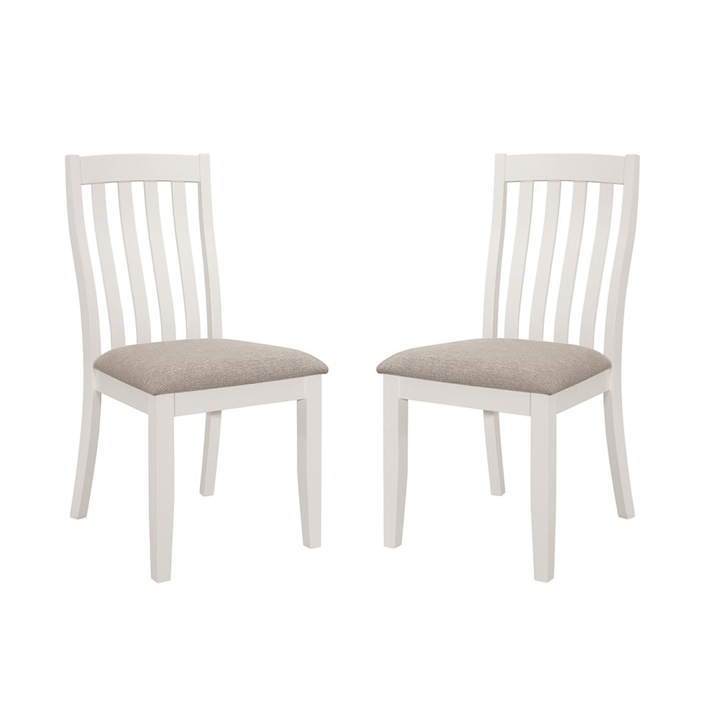 Modern Contemporary Dining Chairs Set Of Two MDF Material OFF-White/Brown