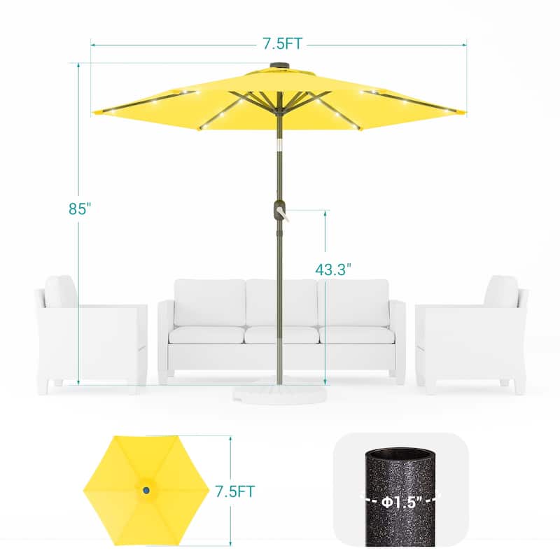 Bonosuki 7.5Ft LED Patio Market Umbrella Outdoor Table Umbrella