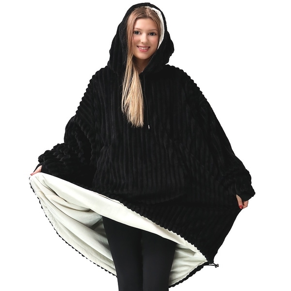 Nestl Warm Oversized Unisex Wearable Blanket Hoodie Reversible Cozy Snuggle Hoodie Blanket Giant Sweater Blanket Hoodie On Sale Bed Bath Beyond 35660964