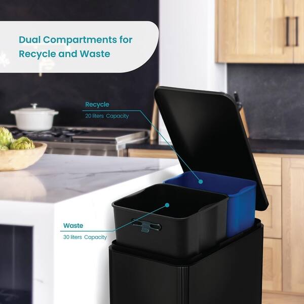 Home Zone Living VA41976A 13 Gallon Kitchen Trash Can