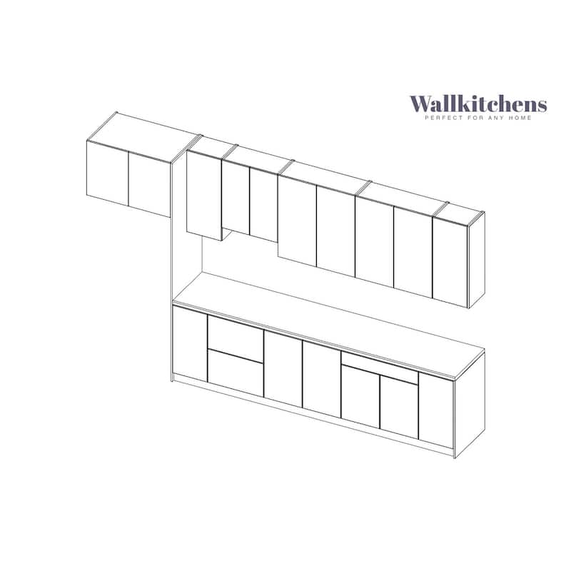 Kitchen Timeless Collection White Matte Color Base Size 13Ft Wide - 157x24