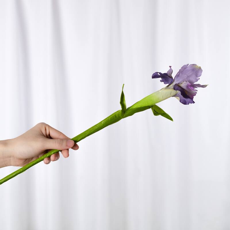 Purple Decorative Artificial Iris Flower(Pack of 1 Branch) - Purple