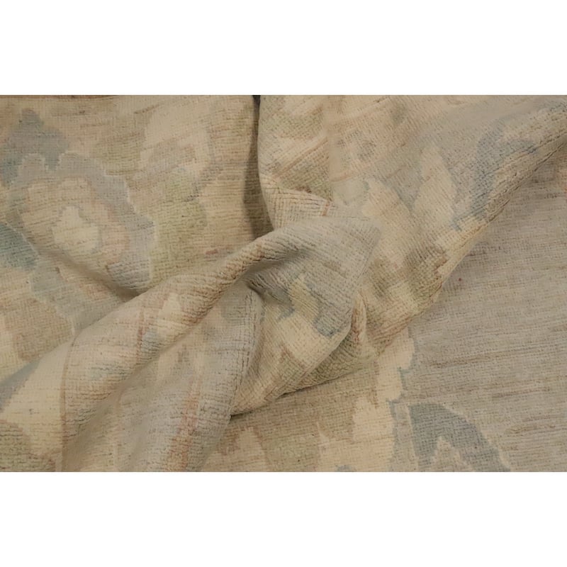Hand Knotted Oriental 100% Wool Carpet Transitional All-Over Greys & Charcoal Oushak Area Rug - 10' 0'' X 8' 0''