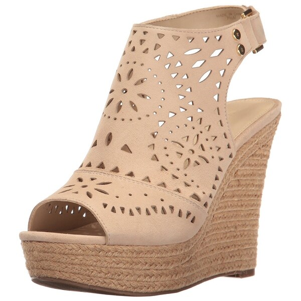 Marc Fisher Womens Harlea Leather Peep Toe Casual Platform Sandals