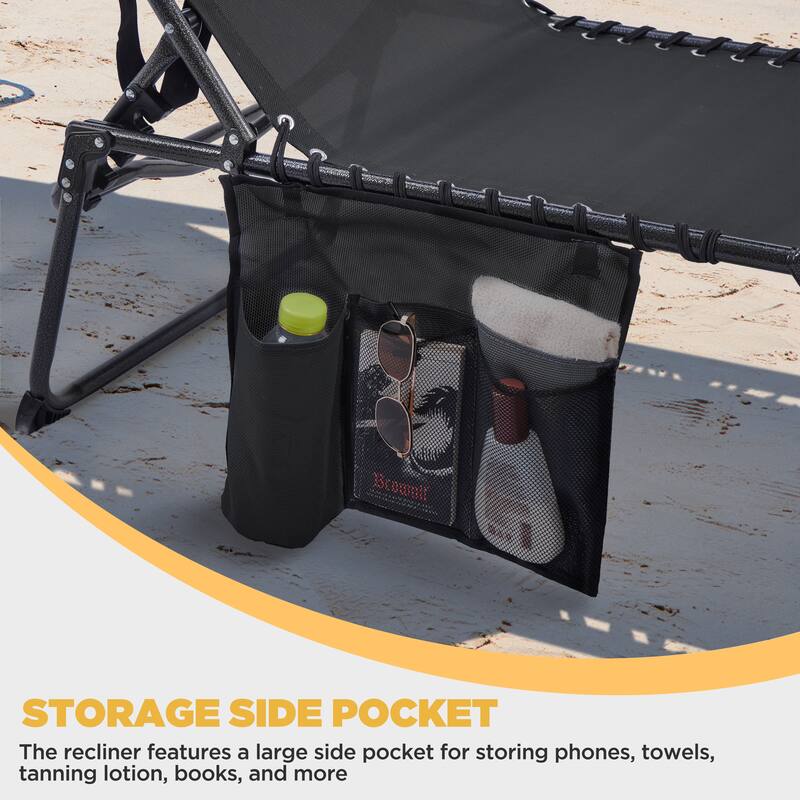 Yaheetech Outdoor Folding Tanning Chair with Removable Padded Cushion and Face Hole
