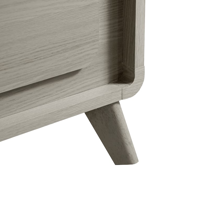 Furniture of America Thalia Modern Grey Wood Panel Bed with LED on Headboard