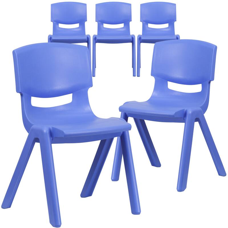 5 Pack Plastic Stackable School Chair with 15.5'' Seat Height