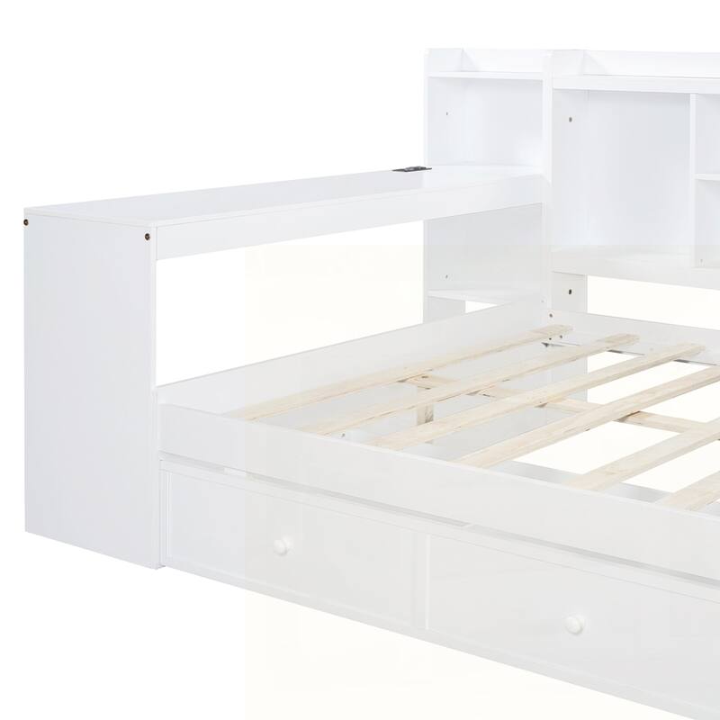 Wooden Daybed With 3 Drawers and USB Ports