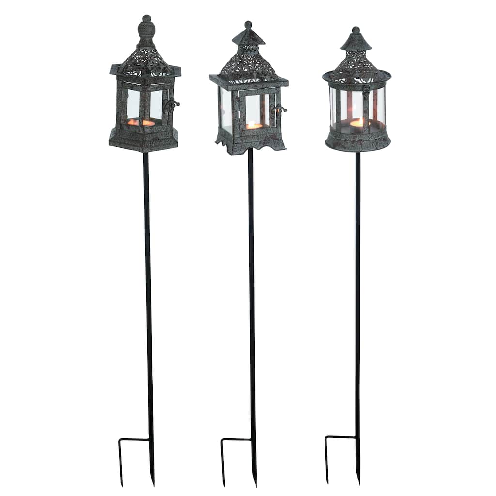 Transpac Metal Filigree Lantern Y/S Set of 3 Spring Home Decorations
