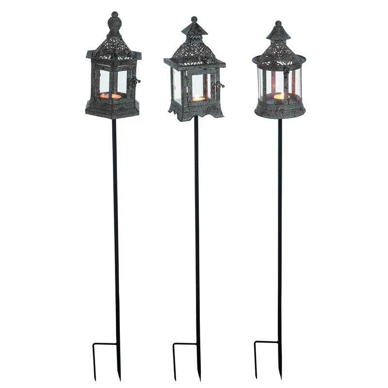 Transpac Metal Filigree Lantern Y/S Set of 3 Spring Home Decorations