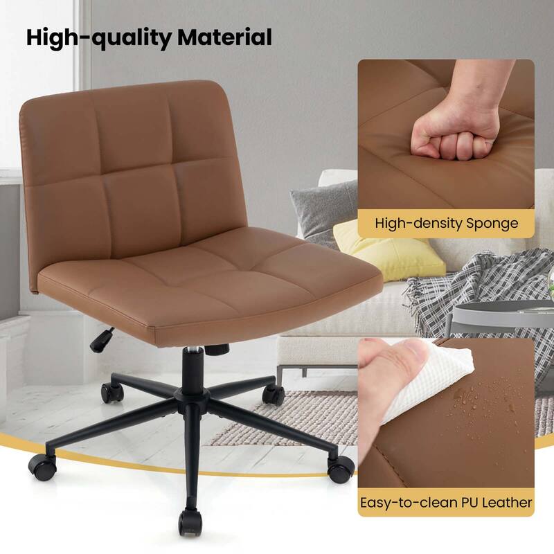 Costway Criss Cross Chair with Wheels Oversized U-shaped Seat Wheels - See Details