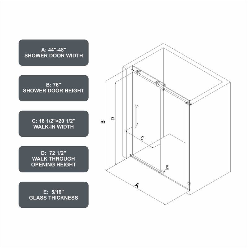 Frameless one fixed and one shifted Shower Door