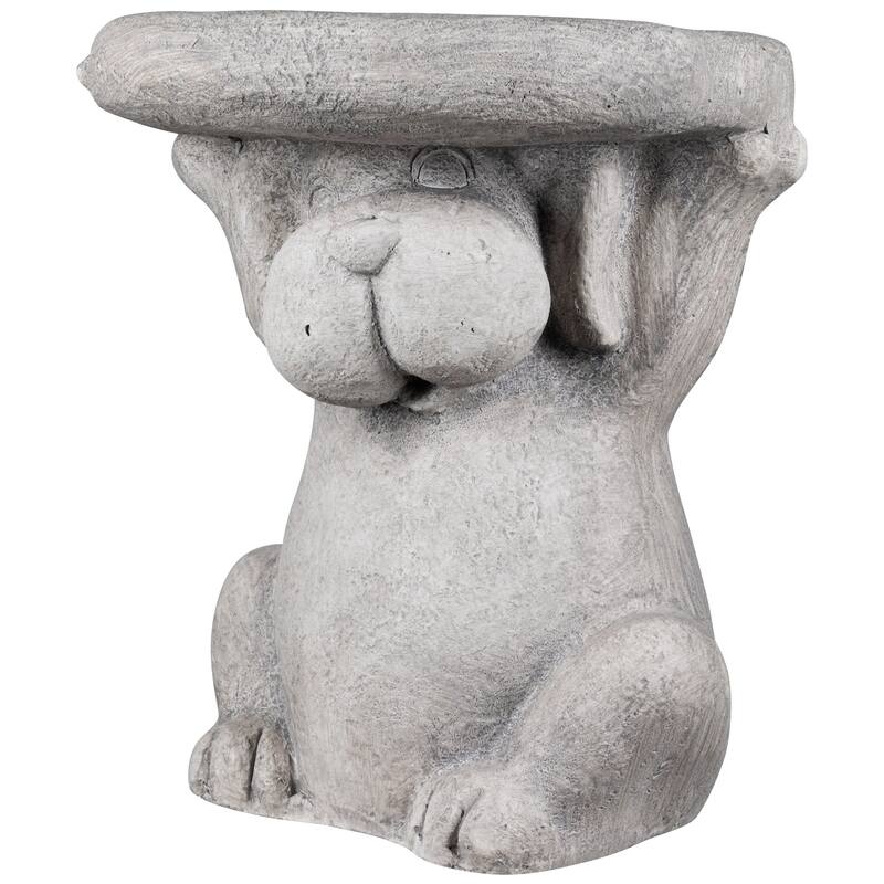 Dog Outdoor Garden Plant Stand - 12.25" - Gray
