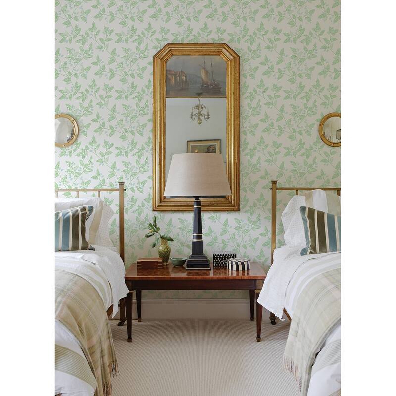 A-Street Prints Ardell Light Green Botanical Wallpaper