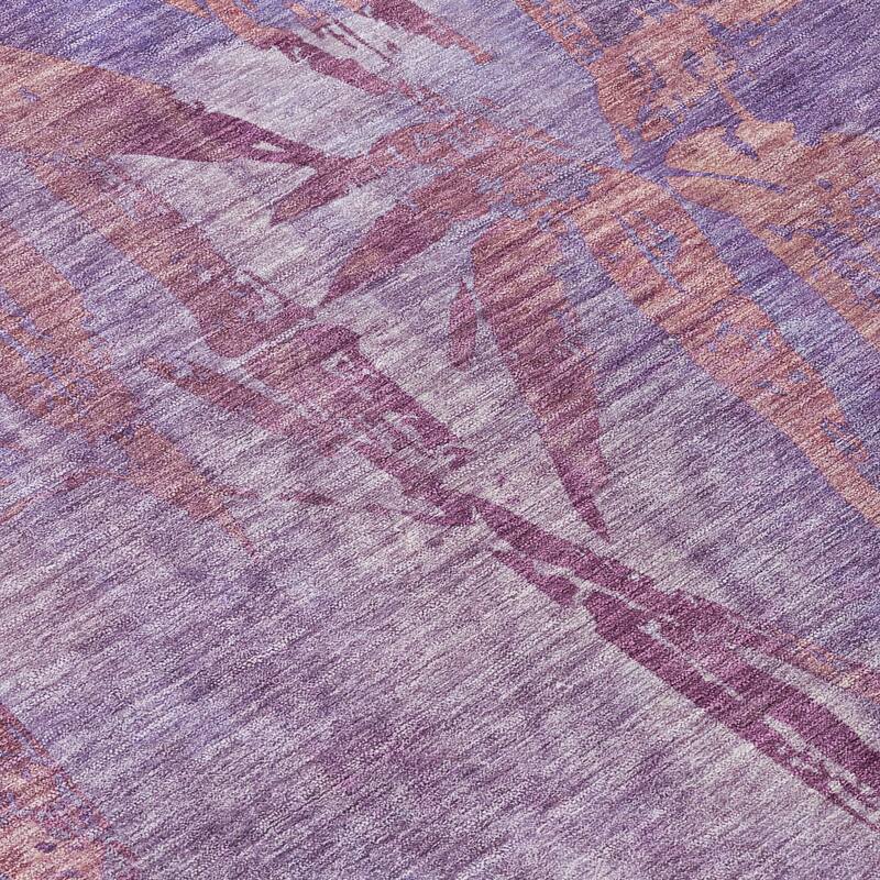 Machine Washable Indoor/ Outdoor Modern Floral Chantille Rug
