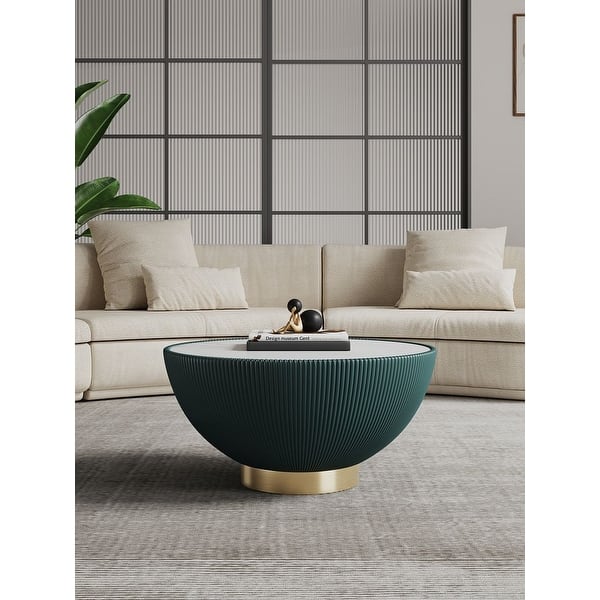 slide 2 of 8, Manhattan Comfort Modern Anderson Upholstered Coffee Table Green